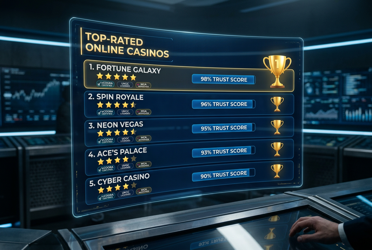 Interfejs cyfrowego rankingu kasyn online 2026